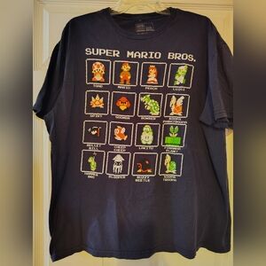 Nintendo Super Mario Bros. Character Grid T-Shirt - Black